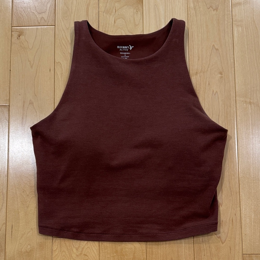 Old Navy Women's Deep Maroon Support Tank Top (powerchill longline bra)